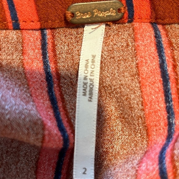 Bag105. Free People striped skirt with front slit - Picture 2 of 3